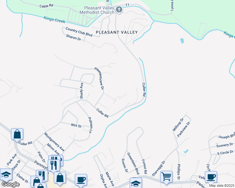 map of restaurants, bars, coffee shops, grocery stores, and more near 106 Woodard Rd in Weirton