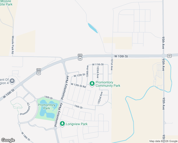 map of restaurants, bars, coffee shops, grocery stores, and more near 1207 West 14th Street in Greeley