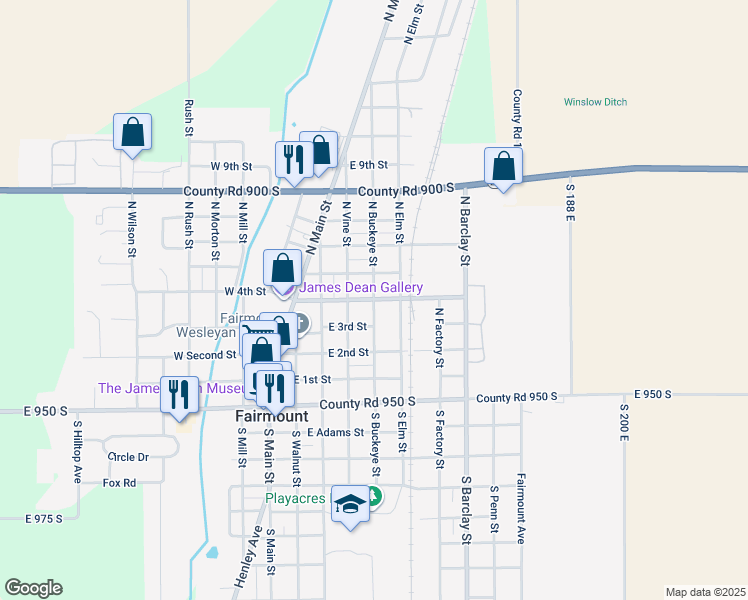 map of restaurants, bars, coffee shops, grocery stores, and more near East 4th Street in Fairmount