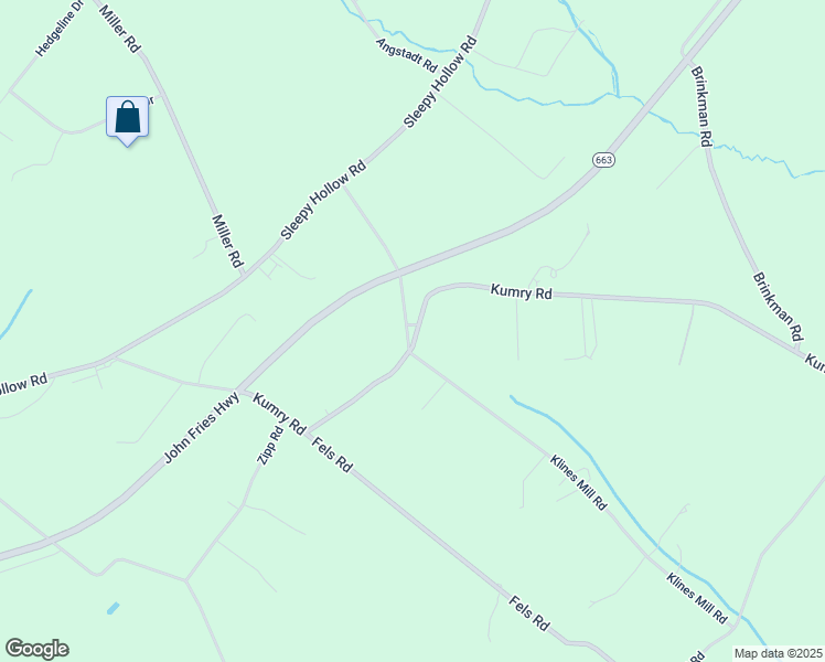 map of restaurants, bars, coffee shops, grocery stores, and more near 1905 Klines Mill Road in Quakertown