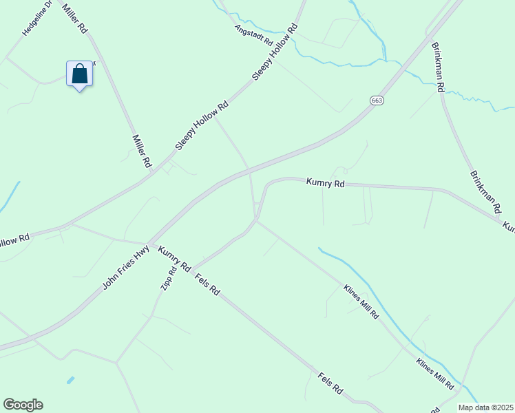 map of restaurants, bars, coffee shops, grocery stores, and more near 1905 Klines Mill Road in Quakertown