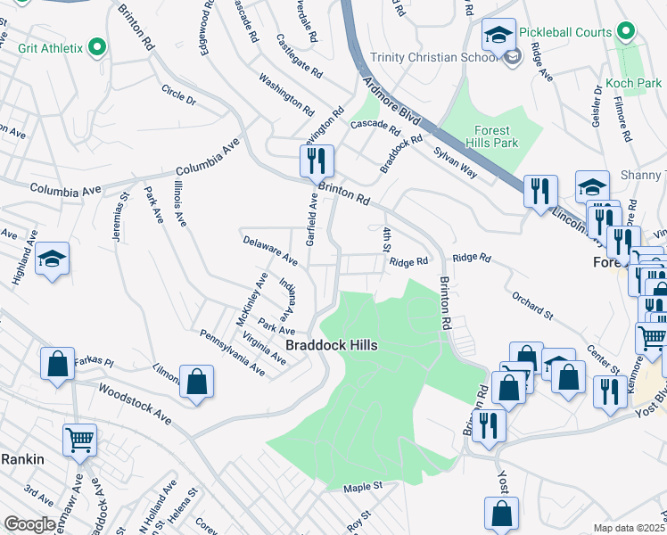 map of restaurants, bars, coffee shops, grocery stores, and more near 1016 Wilkins Avenue in Pittsburgh