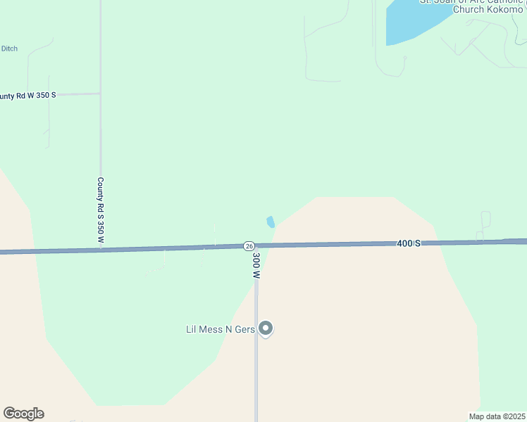 map of restaurants, bars, coffee shops, grocery stores, and more near 2964 400 South in Kokomo