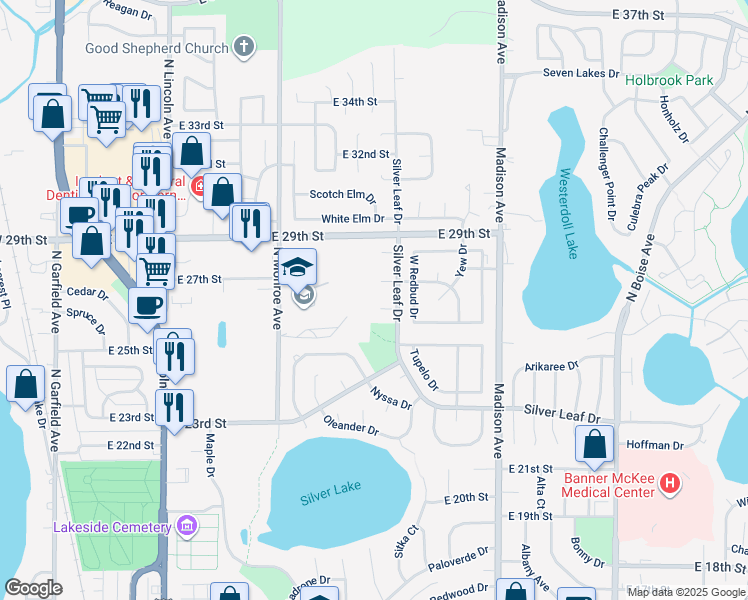 map of restaurants, bars, coffee shops, grocery stores, and more near 914 Torrey Pine Place in Loveland
