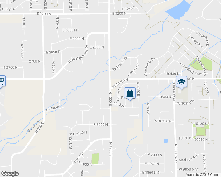 map of restaurants, bars, coffee shops, grocery stores, and more near 10401 West 10400 North Street in Lehi