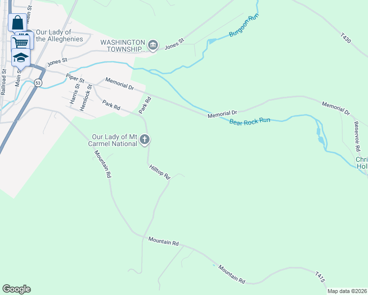 map of restaurants, bars, coffee shops, grocery stores, and more near in Lilly