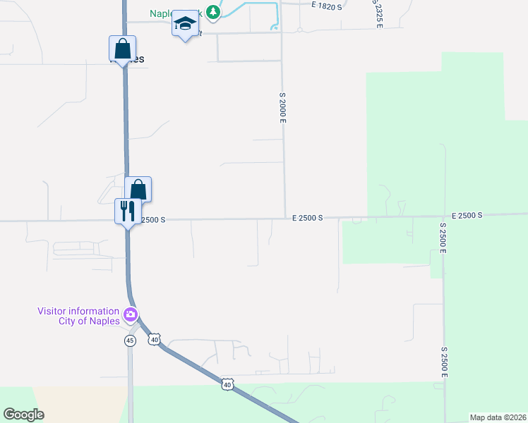 map of restaurants, bars, coffee shops, grocery stores, and more near 1929 East 2500 South in Naples