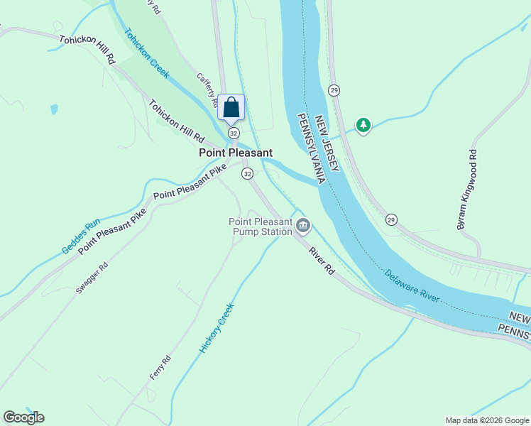 map of restaurants, bars, coffee shops, grocery stores, and more near 4851 River Road in New Hope