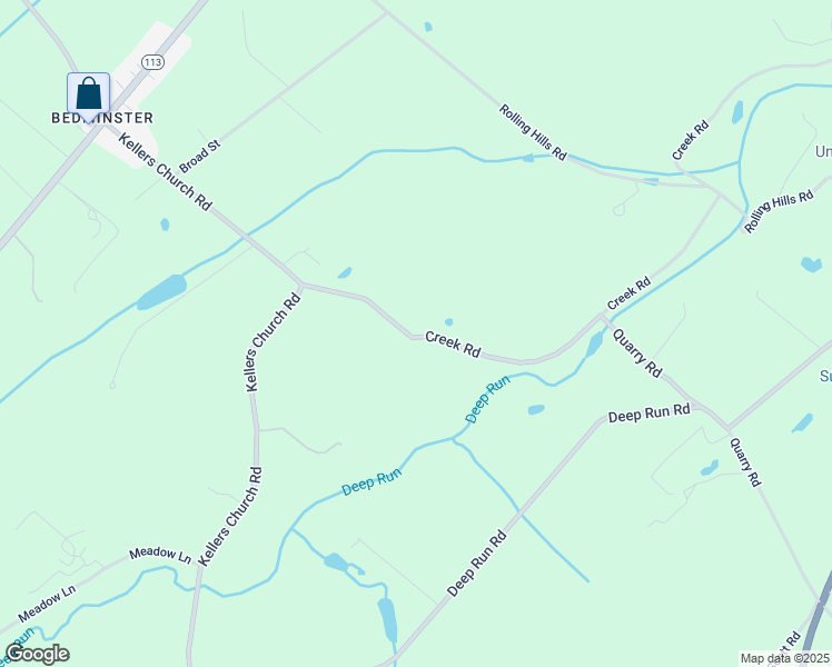 map of restaurants, bars, coffee shops, grocery stores, and more near 39 Creek Road in Ottsville