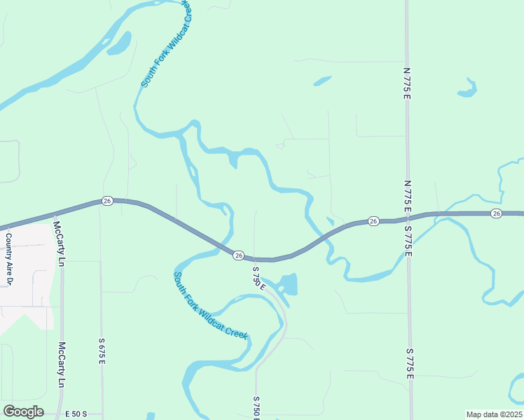 map of restaurants, bars, coffee shops, grocery stores, and more near 7502 Indiana 26 in Lafayette