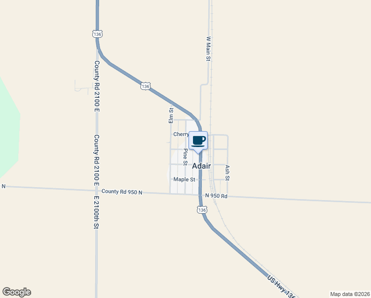 map of restaurants, bars, coffee shops, grocery stores, and more near 400 Pine Street in Adair