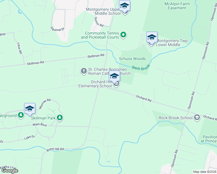 map of restaurants, bars, coffee shops, grocery stores, and more near 244 Orchard Road in Montgomery