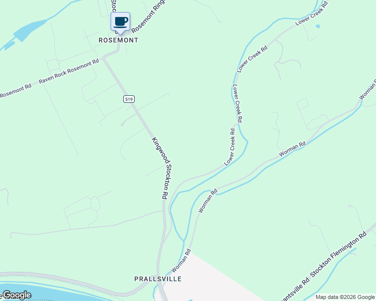 map of restaurants, bars, coffee shops, grocery stores, and more near 44 Kingwood Stockton Road in Stockton