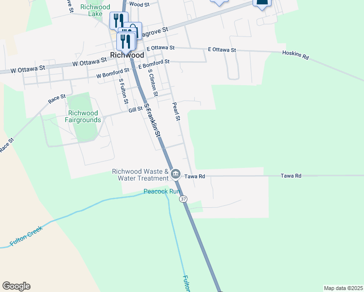 map of restaurants, bars, coffee shops, grocery stores, and more near 30 Fisher St in Richwood