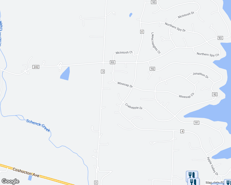 map of restaurants, bars, coffee shops, grocery stores, and more near 27 Crabtree Court in Howard