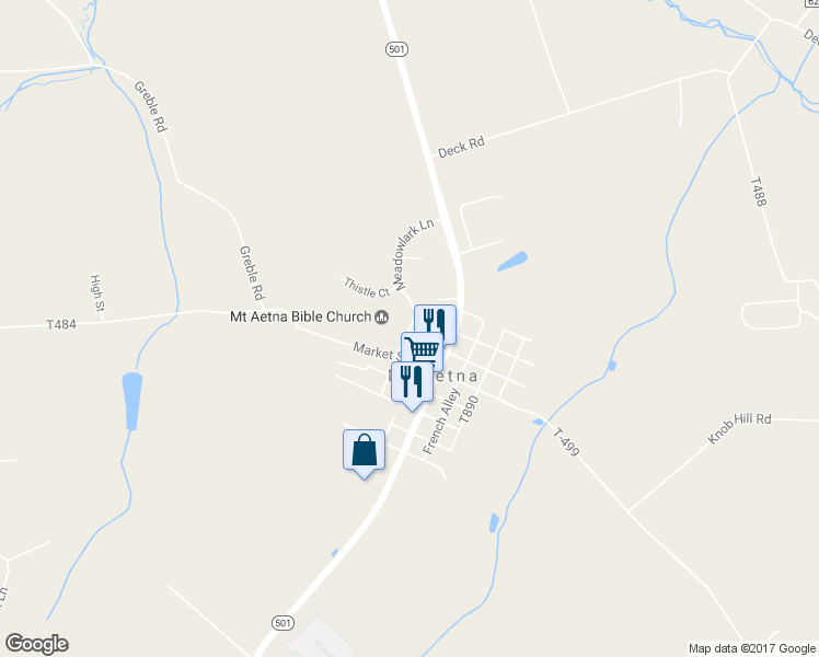map of restaurants, bars, coffee shops, grocery stores, and more near 13 Chestnut Street in Myerstown