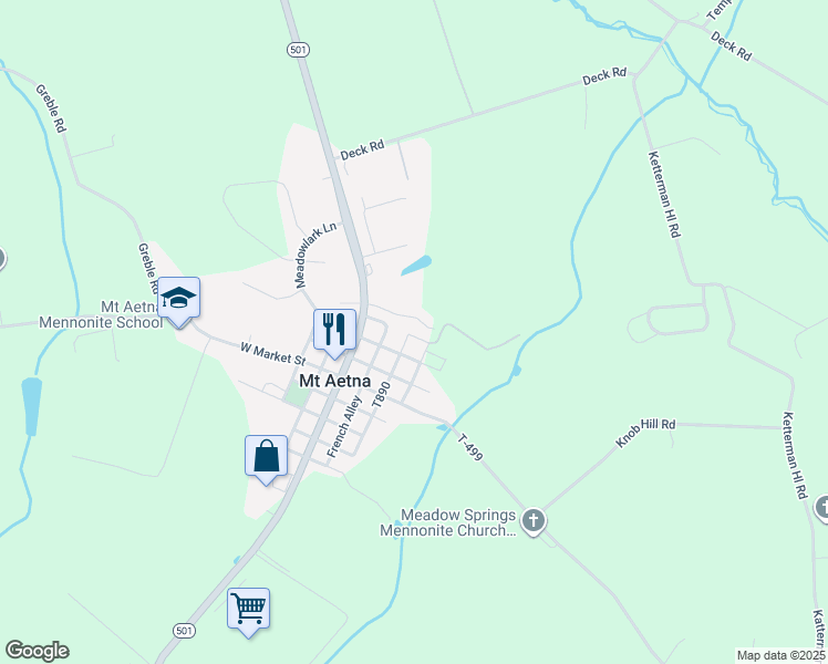 map of restaurants, bars, coffee shops, grocery stores, and more near 30 Chloe Drive in Myerstown