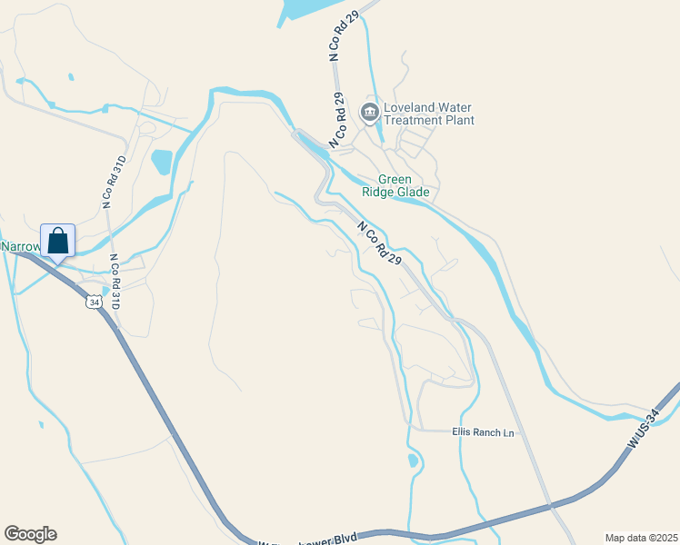 map of restaurants, bars, coffee shops, grocery stores, and more near 2767 Ellis Ranch Lane in Loveland