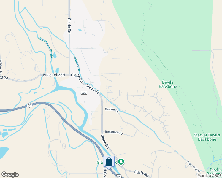 map of restaurants, bars, coffee shops, grocery stores, and more near 6328 Shockman Lane in Loveland