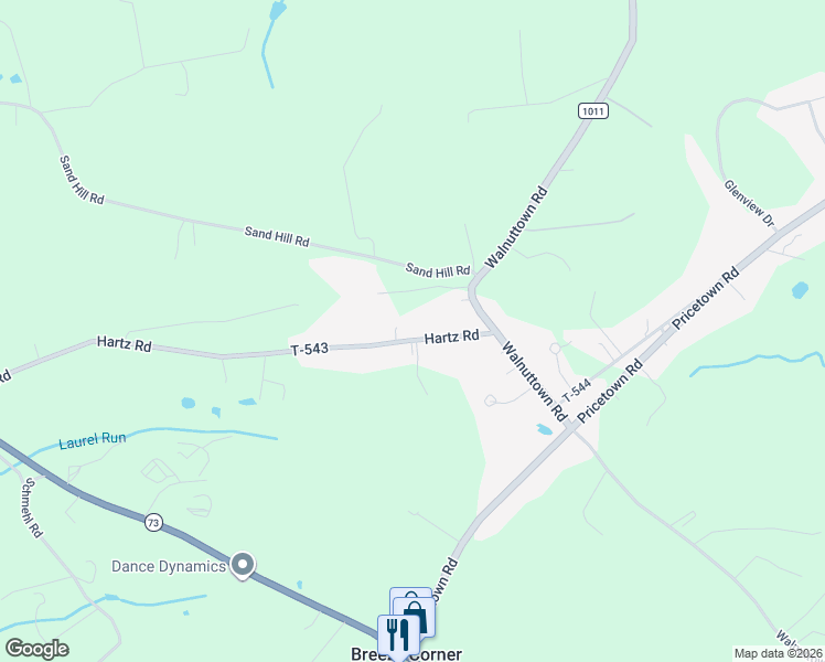 map of restaurants, bars, coffee shops, grocery stores, and more near 455 Hartz Road in Fleetwood