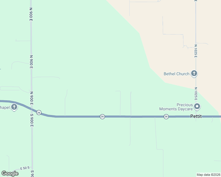 map of restaurants, bars, coffee shops, grocery stores, and more near 9630 Indiana 26 in Lafayette