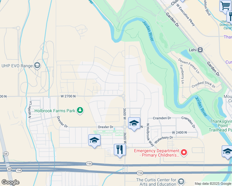 map of restaurants, bars, coffee shops, grocery stores, and more near 2719 North 3670 West in Lehi