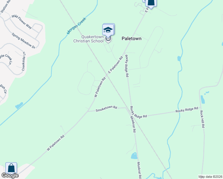 map of restaurants, bars, coffee shops, grocery stores, and more near 5 West Paletown Road in Quakertown