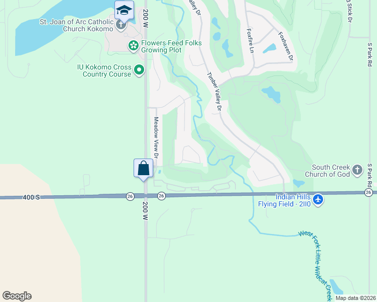 map of restaurants, bars, coffee shops, grocery stores, and more near 1750 Hunters Cove Circle in Kokomo