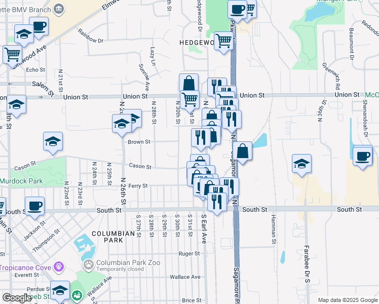 map of restaurants, bars, coffee shops, grocery stores, and more near 505 Portledge Commons Drive in Lafayette