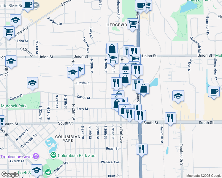 map of restaurants, bars, coffee shops, grocery stores, and more near 500 Portledge Commons Drive in Lafayette