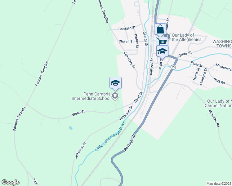 map of restaurants, bars, coffee shops, grocery stores, and more near 376 Upper Dutchtown in Lilly