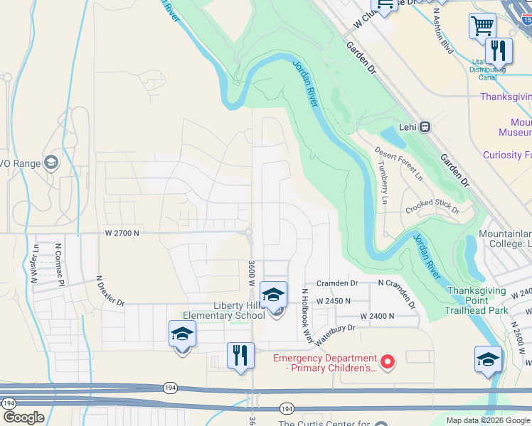 map of restaurants, bars, coffee shops, grocery stores, and more near 2788 North 3550 West in Lehi