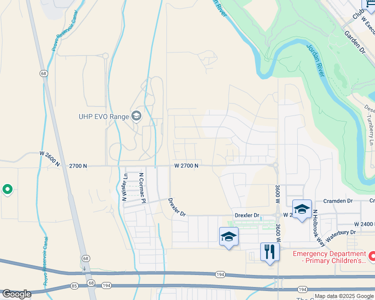 map of restaurants, bars, coffee shops, grocery stores, and more near 2790 North Segundo Drive in Lehi