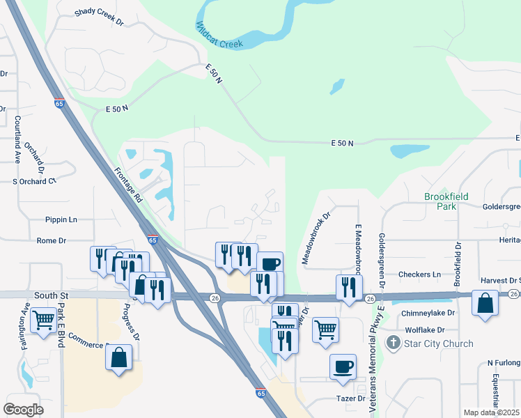 map of restaurants, bars, coffee shops, grocery stores, and more near 207 Winery Lane in Lafayette