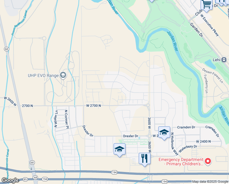 map of restaurants, bars, coffee shops, grocery stores, and more near 3944 West 2800 North in Eagle Mountain