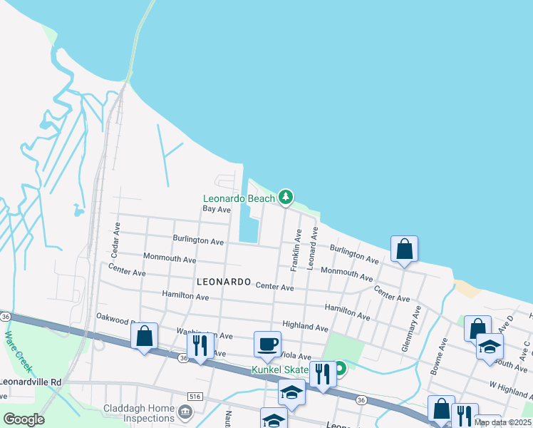 map of restaurants, bars, coffee shops, grocery stores, and more near 8 Benton Avenue in Middletown