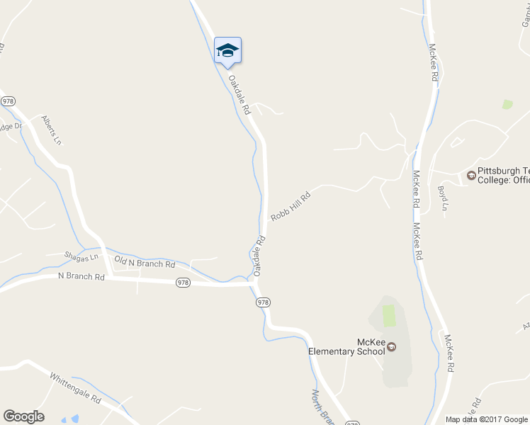 map of restaurants, bars, coffee shops, grocery stores, and more near Oakdale Road in Allegheny County