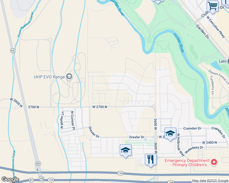 map of restaurants, bars, coffee shops, grocery stores, and more near 3979 West Red Clover Drive in Eagle Mountain