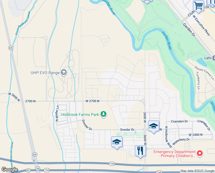 map of restaurants, bars, coffee shops, grocery stores, and more near 3971 West Red Clover Drive in Eagle Mountain