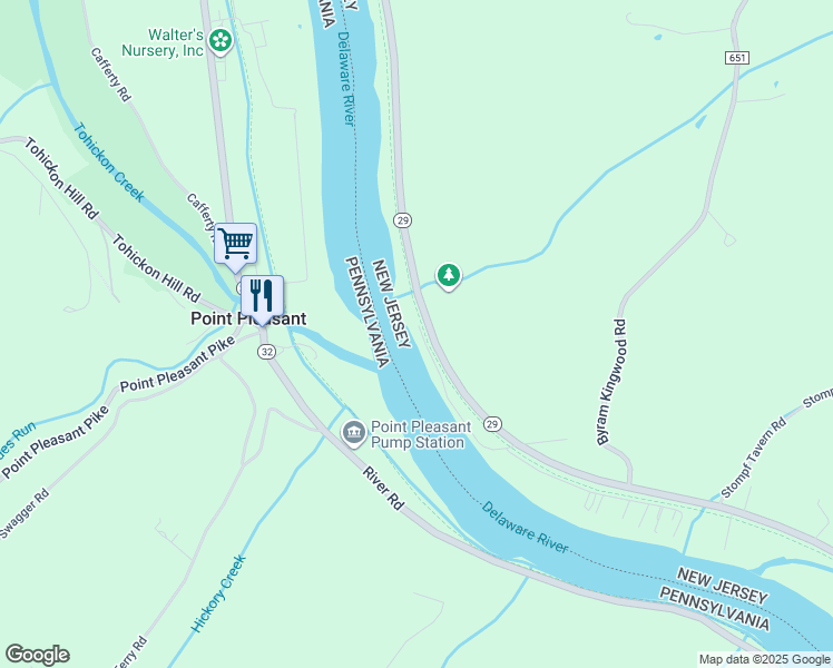 map of restaurants, bars, coffee shops, grocery stores, and more near 53 River Road in Stockton