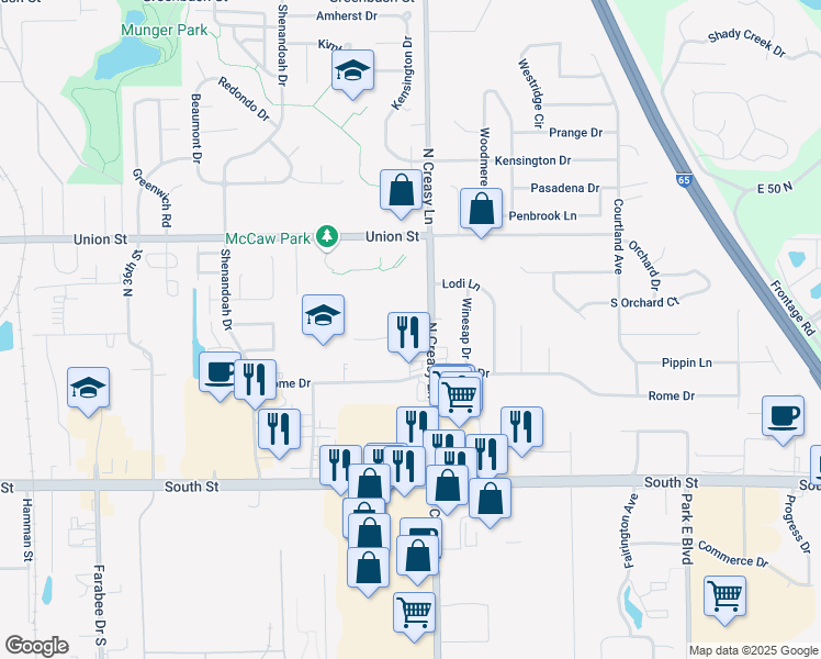 map of restaurants, bars, coffee shops, grocery stores, and more near 3725 Ashley Oaks Drive in Lafayette