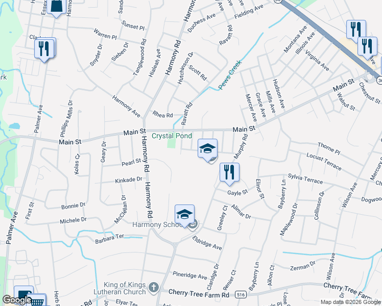 map of restaurants, bars, coffee shops, grocery stores, and more near 35 Lakeland Drive in Port Monmouth