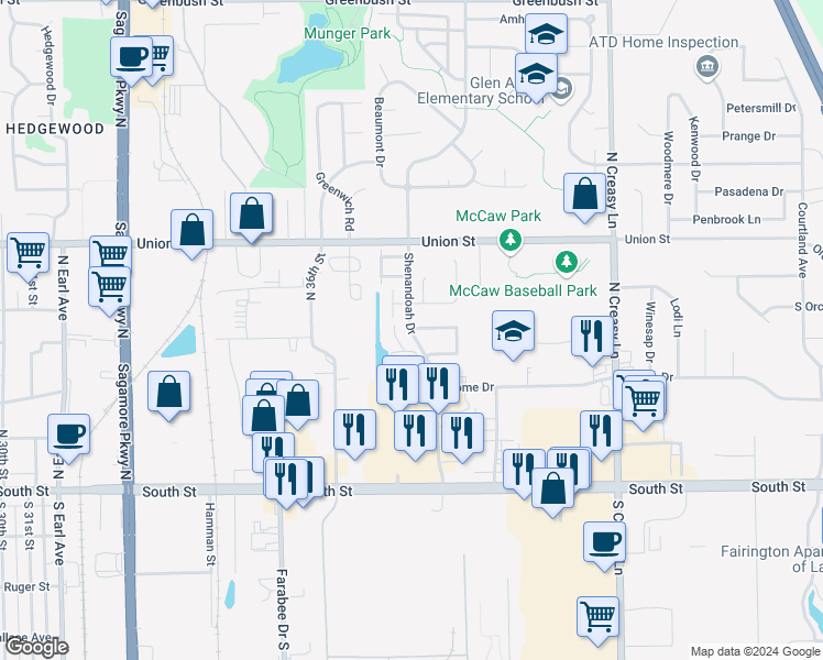 map of restaurants, bars, coffee shops, grocery stores, and more near 401 Appaloosa Trail in Lafayette