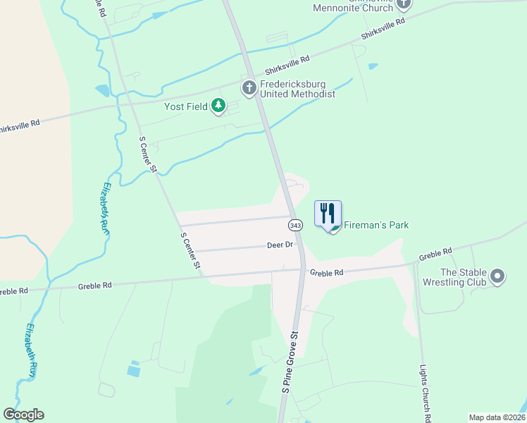 map of restaurants, bars, coffee shops, grocery stores, and more near 116 Elk Drive in Lebanon