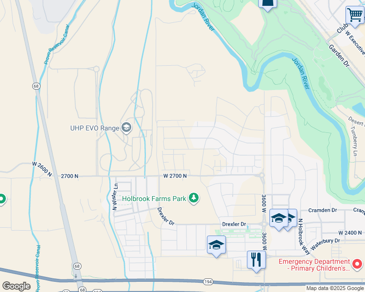 map of restaurants, bars, coffee shops, grocery stores, and more near 4082 West Red Clover Drive in Lehi