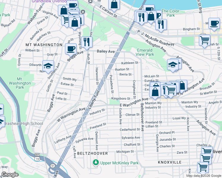 map of restaurants, bars, coffee shops, grocery stores, and more near 87 Haberman Avenue in Pittsburgh