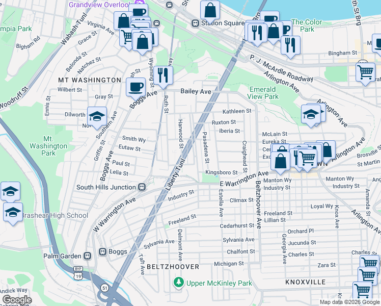 map of restaurants, bars, coffee shops, grocery stores, and more near 87 Haberman Avenue in Pittsburgh