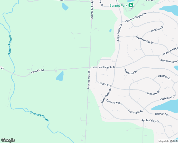 map of restaurants, bars, coffee shops, grocery stores, and more near 13184 Monroe Mills Road in Mount Vernon