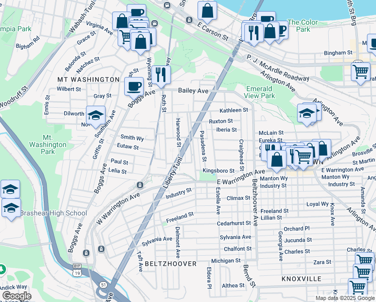 map of restaurants, bars, coffee shops, grocery stores, and more near 87 Haberman Avenue in Pittsburgh