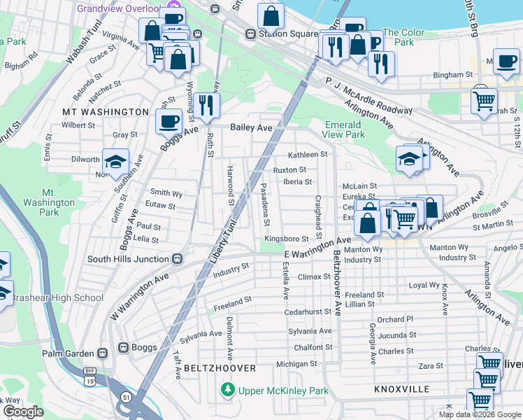 map of restaurants, bars, coffee shops, grocery stores, and more near 87 Haberman Avenue in Pittsburgh